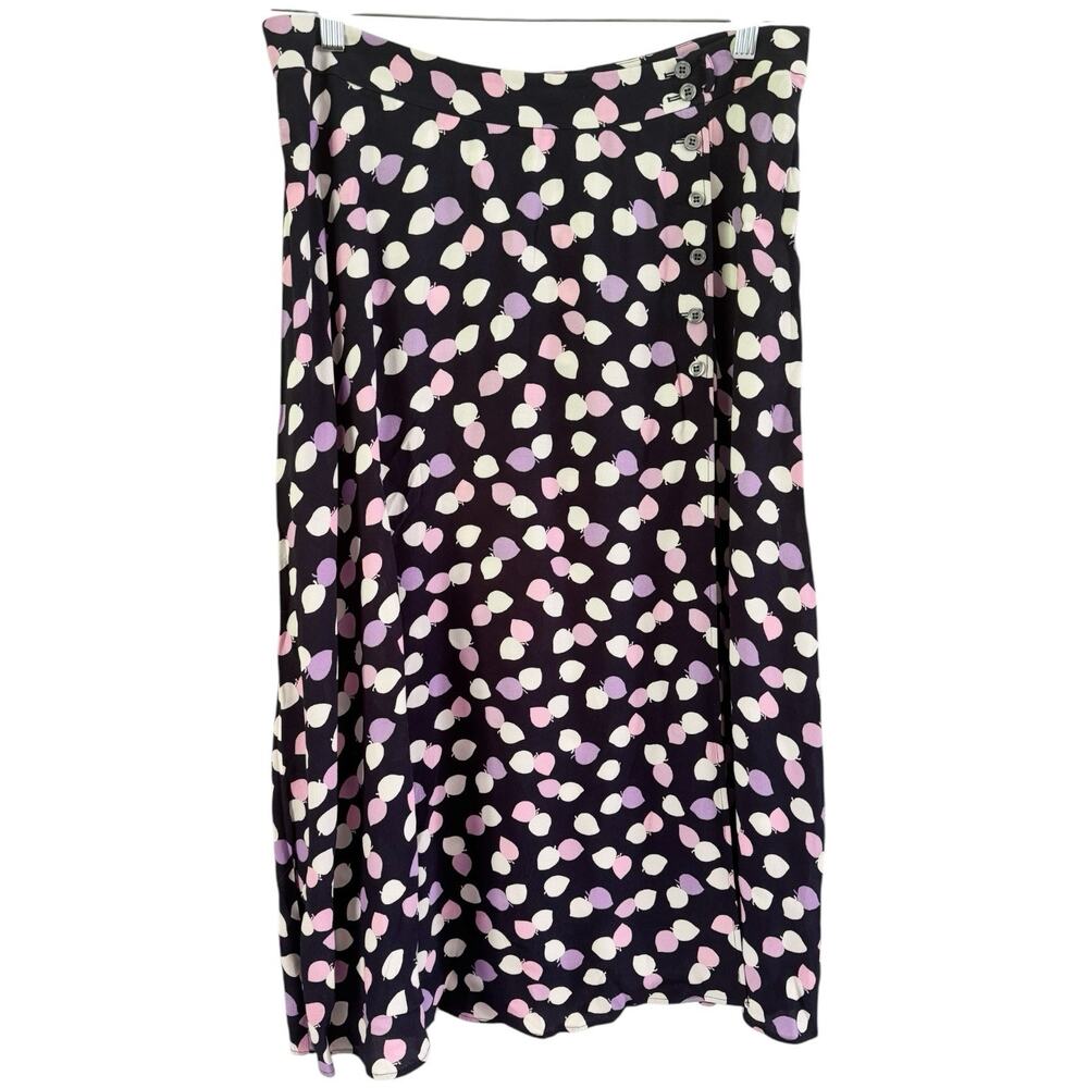 Talbots Purple Dotted Side Zip A Line Midi Skirt Women’s Size 14